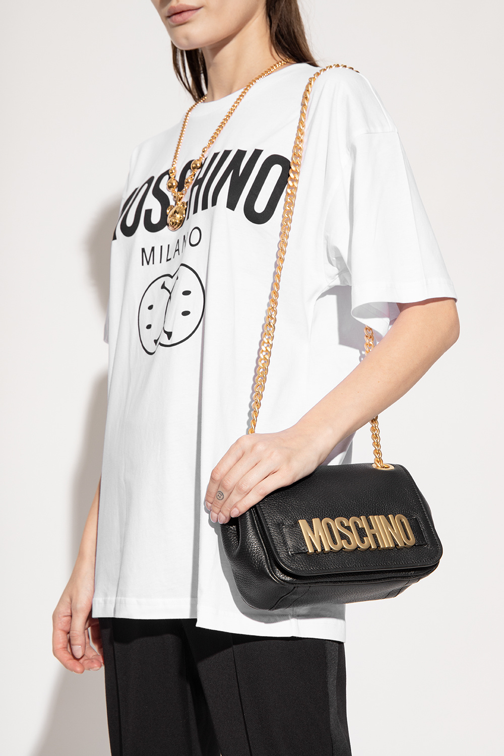 StclaircomoShops | Women's Bags | Moschino Leather shoulder bag 